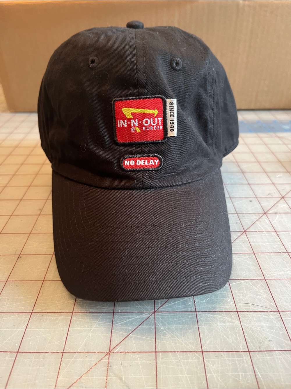 Black IN-N-OUT Burger Logo Cap - No Delay OS